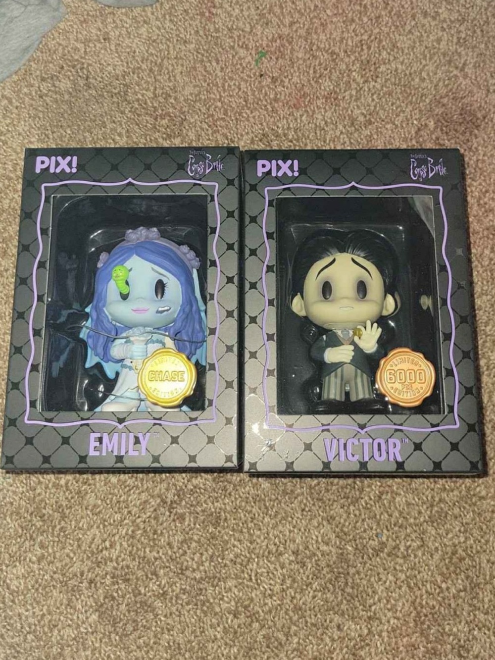 PIX! Corpse Bride Emily & Victor Funko-Style Collectibles - Purple/Black